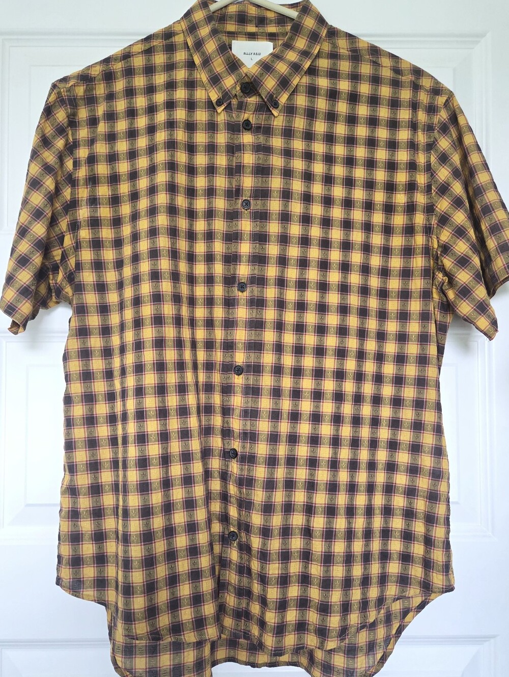 Billy Reid Short-Sleeve Button-Down Shirt L/slim